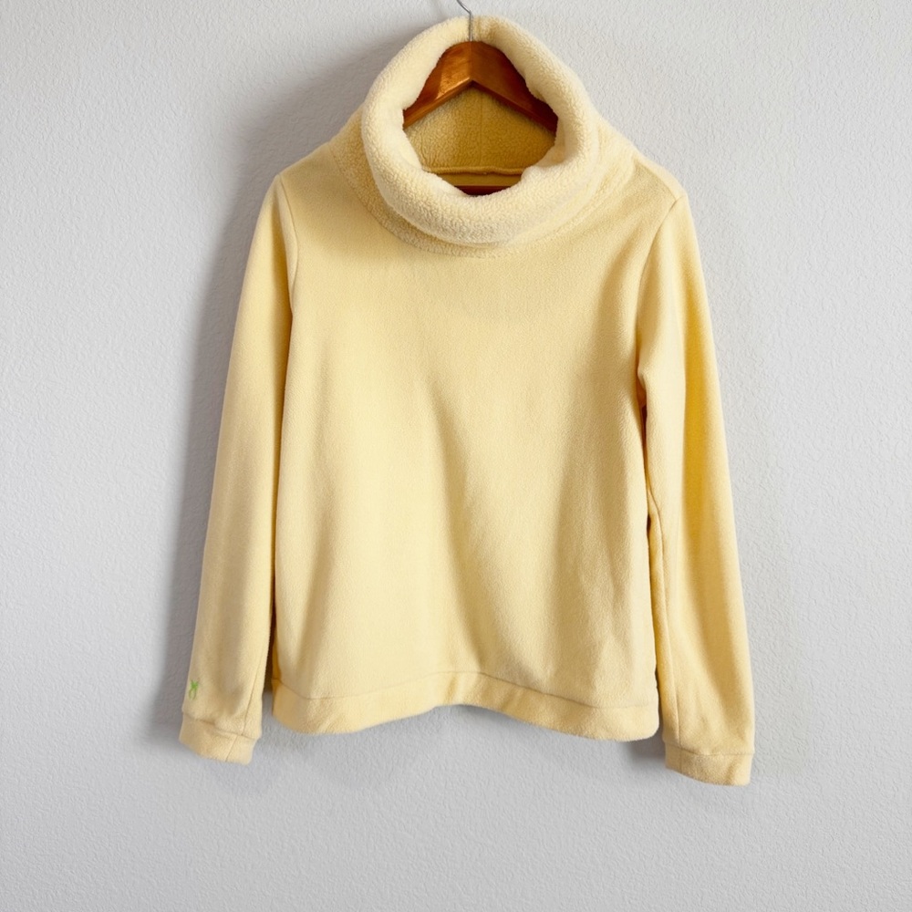 Dudley Stephens Butter Yellow Park Slope Fleece Turtleneck Pullover Size Medium